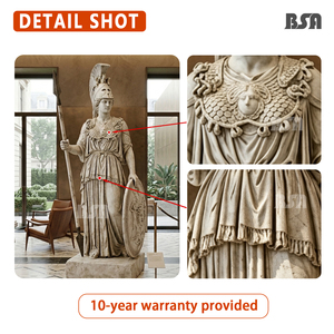 Scultura BSA in Marmo di Atena, Statua della Mitologia Greca Antica con Atena che Tiene la Lancia, per Decorazione di Hotel, Villa e Tenute Nobiliare - Product Image 3