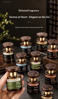 Diffuseur de parfum pour voiture de style zen oriental, diffuseur d'arômes automobile à couvercle en bois sculpté, parfum de thé longue durée