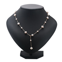 Collier HECATE Ciel Étoilé 6MM Perles, Chaîne de Pull pour Femme avec Perles d'Eau Douce 4.5MM à Taille Dégradée, Véritable Chaîne de Clavicule en Perles