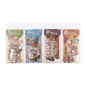 Lot <span class=keywords><strong>de</strong></span> 10 autocollants rectangulaires rigides, série Fête à la maison chaleureuse, décorations <span class=keywords><strong>de</strong></span> collage DIY sur le thème rétro pour albums <span class=keywords><strong>de</strong></span> scrapbooking enfantins - Product Image 5