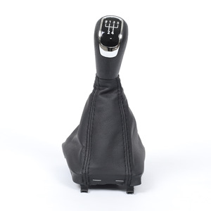 Leather Gear <b>Shift</b> <b>Knob</b> Cover For Skoda Superb 5 Speed 6 Speed Dustproof Black - Product Image 2