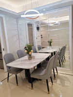Set Kolase Cermin Dinding Bentuk Bulat, Persegi, Heksagon Campuran, DIY Bingkai Foto Dinding Tanpa Bingkai, Kaca Dekoratif, Aksen Dinding Rumah, Grosir