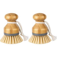 Lot de 2 brosses manuelles à récurer pour la vaisselle, ensemble de nettoyage pour casseroles et ustensiles de cuisine, poils rigides pour évier et batterie de cuisine