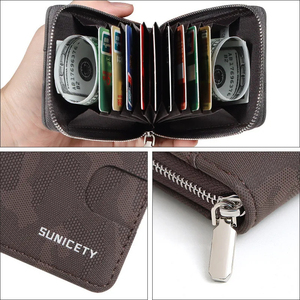 RFID Zipper Multi-slot Card <b>Holder</b> Casual Men's Organ Short Wallets PU Camouflage Leather Business <b>ID</b> Credit Card Case Package - Product Image 3