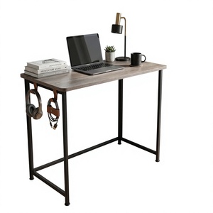 Simple Wood Computer <b>Desk</b> with Metal Frame Small Writing <b>Desk</b> for Home Office Workspace - Product Image 4