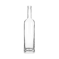 Pichet Moonshine en verre transparent de 375 ml 750 ml avec poignée Moonshine intégrée classique avec bouchon en liège supérieur