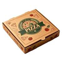 Caja de Pizza Corrugada Resistente a la Grasa SP4991, Venta al por Mayor, Suministro Personalizado, Paquete Kraft para Llevar y Entrega a Domicilio para Marca