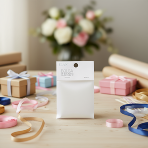 Borsa in Velluto Ilan 9x12 Cm con Nastro in Raso Bianco, 2 Pezzi - Product Image 2