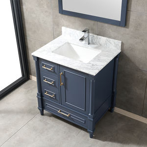 Free Standing Solid Wood Modern <b>Bathroom</b> Vanity with Mirror Included Made in Vietnam for Apartment and Workshop Use - Product Image 4