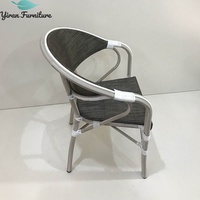 Chaise de bistrot de jardin en aluminium et rotin de style français, mobilier d'extérieur moderne