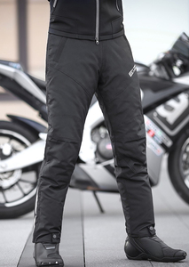 Pantalon de moto pour homme en velours côtelé noir d'hiver, taille élastique mi-haute, à libération rapide, coupe-vent, chaud, anti-chute, pantalon de course - Product Image 3