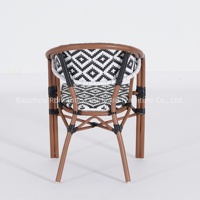 Conjunto de Muebles de Jardín de Mimbre Pintado, Estilo Moderno y Minimalista, para Espacios Pequeños, Mesa y Sillas de Mimbre Pintado Resistente a Altas Temperaturas