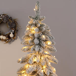 Árbol de <span class=keywords><strong>Navidad</strong></span> Delgado de 1.2-2.4m, Árbol de <span class=keywords><strong>Navidad</strong></span> Delgado y Esbelto Preiluminado con Luces LED para Decoración de Sala de Estar - Product Image 2
