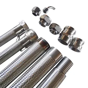 Pipe Connection Sus 201/304/316L/321/2205/2504 Wire Mesh Stainless Steel Flexible Bellow Metal Flange Braided Hose