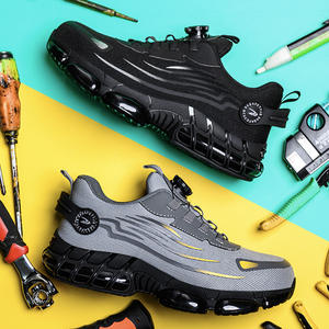 أحذية سلامة للرجال حديثة الوصول برباط سريع ومقدمة فولاذية، تسمح بمرور الهواء ومضادة للصدمات ومقاومة للانزلاق ومصنوعة من المعدن، مناسبة لرجال الأمن والعمل - Product Image 4