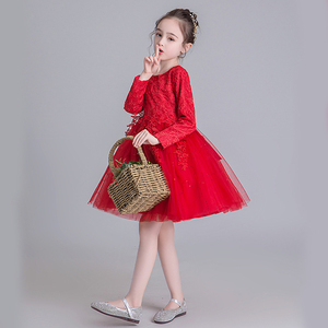 Robe de princesse personnalisée en gros pour enfants, à manches longues, en gaze moelleuse, pour spectacle de filles - Product Image 1