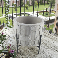 Statues de jardin classiques Source Factory avec support, pot et jardinière en ciment pour la décoration et l'entretien des jardins festifs