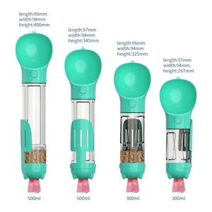BPA Free portatile leggero robusto viaggio 4 in1 3 in1 <span class=keywords><strong>pet</strong></span> puppy treat bin dispenser d'acqua bottiglia per cani con cacca scooper - Product Image 2