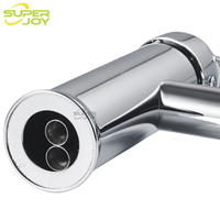 Mitigeur de lavabo Belarus avec bec courbé et levier unique, robinet de salle de bain moderne autrichien rond en acier inoxydable chromé