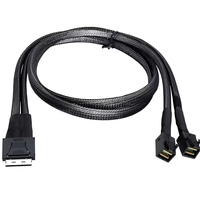 Kabel OCuLink SFF-8611 8i ke 2x Mini SAS HD SFF-8643 74Pin ke Dual 36Pin Kabel Ekstensi Data Backplane Server