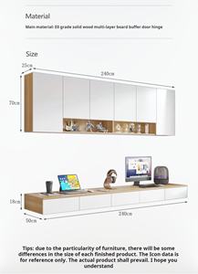 Bianco in stile moderno pannello di legno mobili su misura parete libreria scrivania per camera da letto cucina ufficio casa vendita calda in cina - Product Image 6