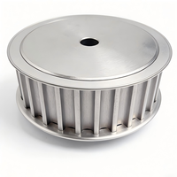 Poulie de distribution HTD 14M 25T en alliage d'aluminium usiné CNC / Alésage H7 avec gorge à clavette / Vis de réglage, Certification RoHS, Personnalisation
