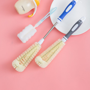 Cup Brush Long Handle L Shape For Baby Bottle Blender Cleaning Pet Material - Product Image 1