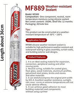 Sellador de Silicona Premium Silande MF889 Resistente a la Intemperie, Curado Neutro, Alto Módulo, para Muros Cortina - Product Image 4