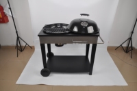 Barbecue charbon de bois moderne NL 22 pouces sur chariot, finition émaillée, haute sécurité pour la maison, le camping et les fêtes
