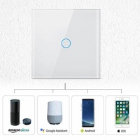 Interrupteur mural tactile intelligent 10A pour Smart Life, norme UK/EU, 1 à 4 gangs, 86x86mm, 220V, verre trempé, Wi-Fi, Alexa, contrôle à distance pour maison intelligente