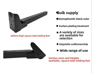 Gambe Pieghevoli per Tavolo HR, Supporti per Mobili, Staffe a 90 Gradi, Piedini Invisibili Nascosti in Metallo per Tubi Quadrati Alti, Gambe per Tavolo con Vano Portaoggetti - Product Image 4