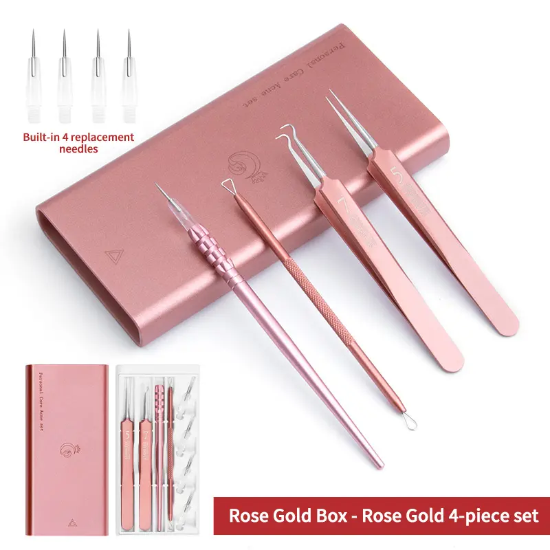 New Arrival 4/6 in1 mụn kim thép không gỉ mụn trứng cá kim Set với vòng tròn vòng lặp mụn extractor