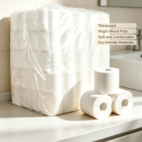 Papier toilette doux et écologique, 3 plis, en pâte de bois vierge, soluble dans l'eau, sûr pour les fosses septiques, personnalisable avec étiquette privée