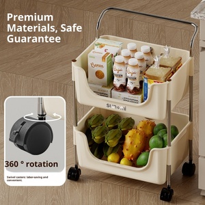 <span class=keywords><strong>Chariot</strong></span> de rangement multifonctionnel moderne en plastique PP à cinq niveaux avec roues en fer, capacité de 6 à 10 L, mobile, pour la maison, la chambre à coucher, le salon - Product Image 3