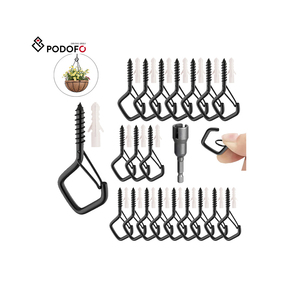 Podofo Crochets à visser en acier inoxydable (20 pièces) avec loquet de sécurité, <span class=keywords><strong>pour</strong></span> mangeoires d'oiseaux, lanternes, tasses, OEM ODM - Product Image 1