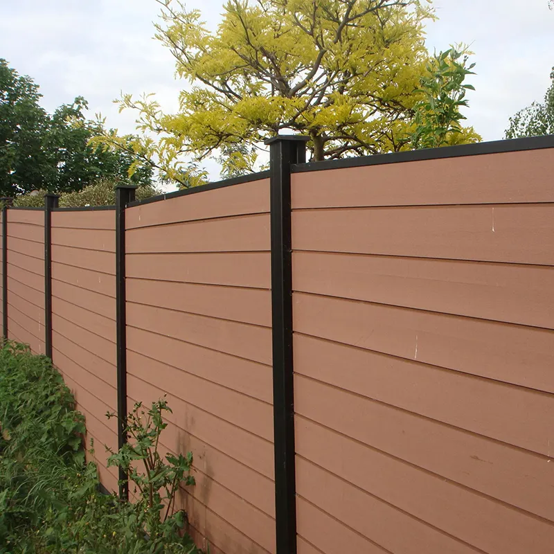 Home garden mixed material composite wood fence uv protected wpc fencing panels garden fence