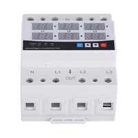 Protecteur de surtension et de sous-tension à réinitialisation automatique 220V100A, protecteur de courant alternatif triphasé, limiteur de tension réglable avec 6 affichages