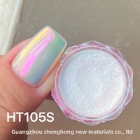 SH 0.2g/pot Pigment Gel UV Chrome Effet Miroir Sirène Transparent Poudre Solide Laser Effet Magique Pigments Effet Aurore