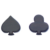 Boucles d'oreilles artisanales en bois motif carte de poker, aiguille en argent S925, bois de santal violet africain, motifs Cœur, Pique, Club, Diamant, taille personnalisée, lot mixte