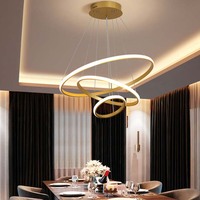 Lustre moderne pour salon, prix de gros, pas cher, luminaire suspendu LED, lampe circulaire LED, lustre suspendu LED