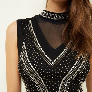 <span class=keywords><strong>2019</strong></span> las mujeres Stretch tela cerradura gema negro vestido <span class=keywords><strong>de</strong></span> cuello alto - Product Image 5