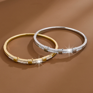 Brazaletes de Aleación de la Marca Chancy, Recomendación Clásica Más Vendida, Estilo Diario, Lujo Ligero, Personalidad Única, Chapados en Oro de 14K/18K - Product Image 1