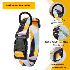 Nuovo collare per cani all'ingrosso in poliestere <span class=keywords><strong>Pet</strong></span> collare con stampa gatti e cani in poliestere collare guinzaglio Set - Product Image 4