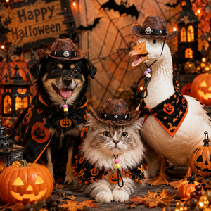 Chapeau de cowboy miniature Pafu pour oie, chien, chat, costume d'Halloween, chapeau de fête réglable, accessoires amusants pour photos d'animaux - Product Image 1