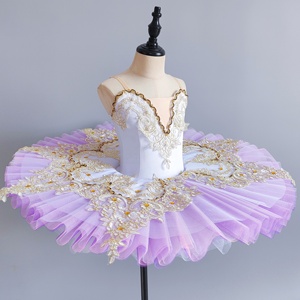 Vestido de Ballet Profesional para Niñas, <span class=keywords><strong>Blanco</strong></span> y Morado, Bella Durmiente, Tutú de Ballet Cisne - Product Image 2