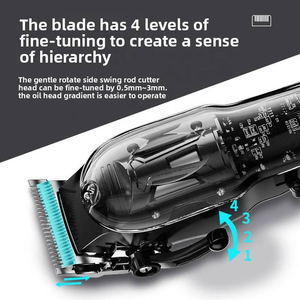 Tondeuses <span class=keywords><strong>à</strong></span> cheveux professionnelles <span class=keywords><strong>pour</strong></span> hommes, sans fil, avec coque transparente, modèle de charge numérique, <span class=keywords><strong>pour</strong></span> la beauté, ensemble de barbier - Product Image 2