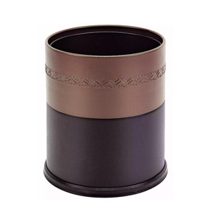 Cylindrical Waste Bin Stainless Steel Colorful Indoor Hotel Bathroom Trash Can Set - Product Image 5