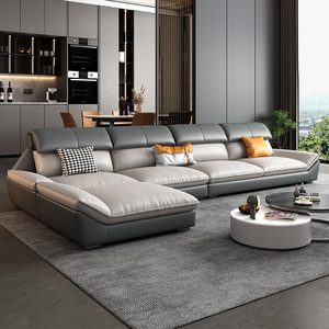 Ensemble de canapés Chesterfield <span class=keywords><strong>en</strong></span> forme de L de luxe, canapé moderne <span class=keywords><strong>en</strong></span> <span class=keywords><strong>cuir</strong></span> PU haut de gamme rembourré <span class=keywords><strong>en</strong></span> éponge <span class=keywords><strong>pour</strong></span> appartement, hôtel et salons - Product Image 4