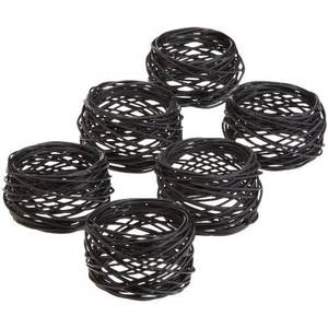 Anneau de serviette en fil métallique noir pour mariage et fêtes, anneau de serviette à la mode antique fabricant et revendeurs - Product Image 1