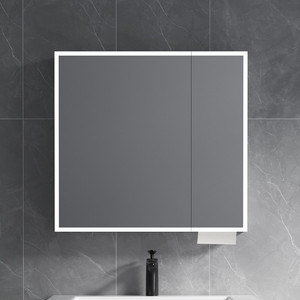Moderno 2 puertas LED iluminado botiquín Marco de aleación de aluminio 3 años de garantía espejo para Hotel apartamento Villa vanidad pared - Product Image 5